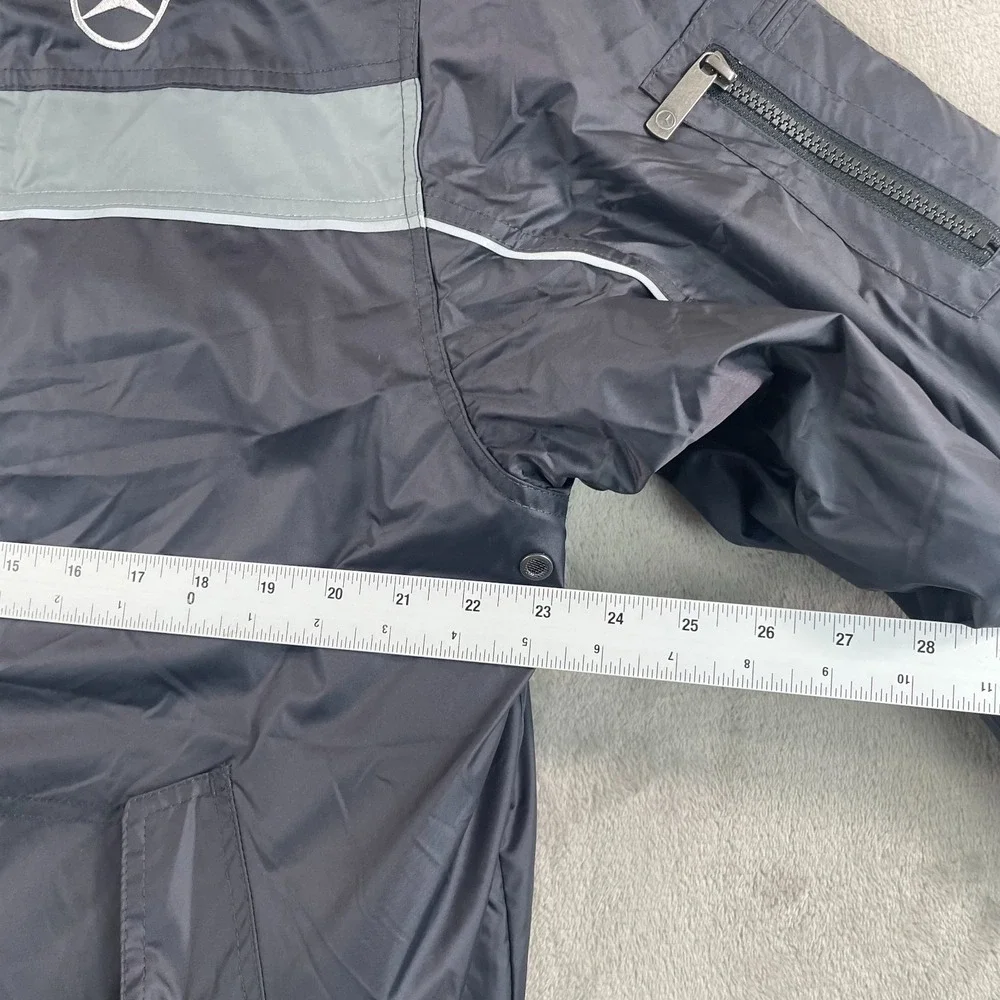 Mercedes Benz Drivers Bomber‎ Jacket Men XL Dark Grey Full Zip Logo NWT $395